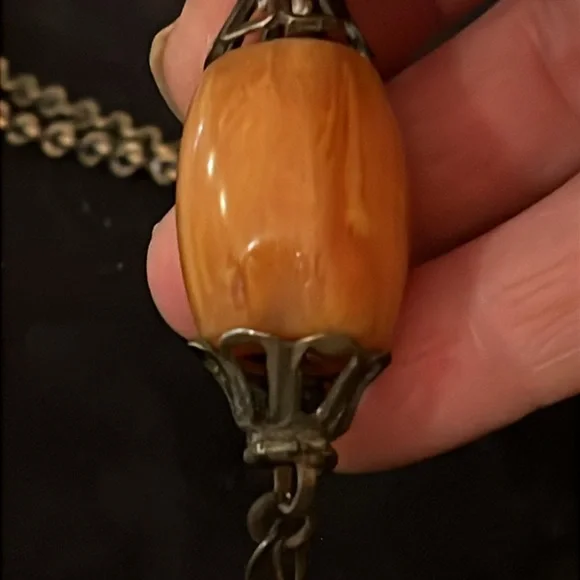 Vintage Moroccan Baltic Amber butterscotch necklace 28”